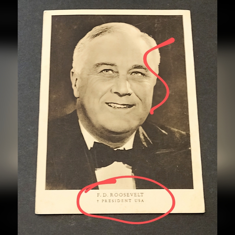 Vintage Franklin Roosevelt Postcard Stamped